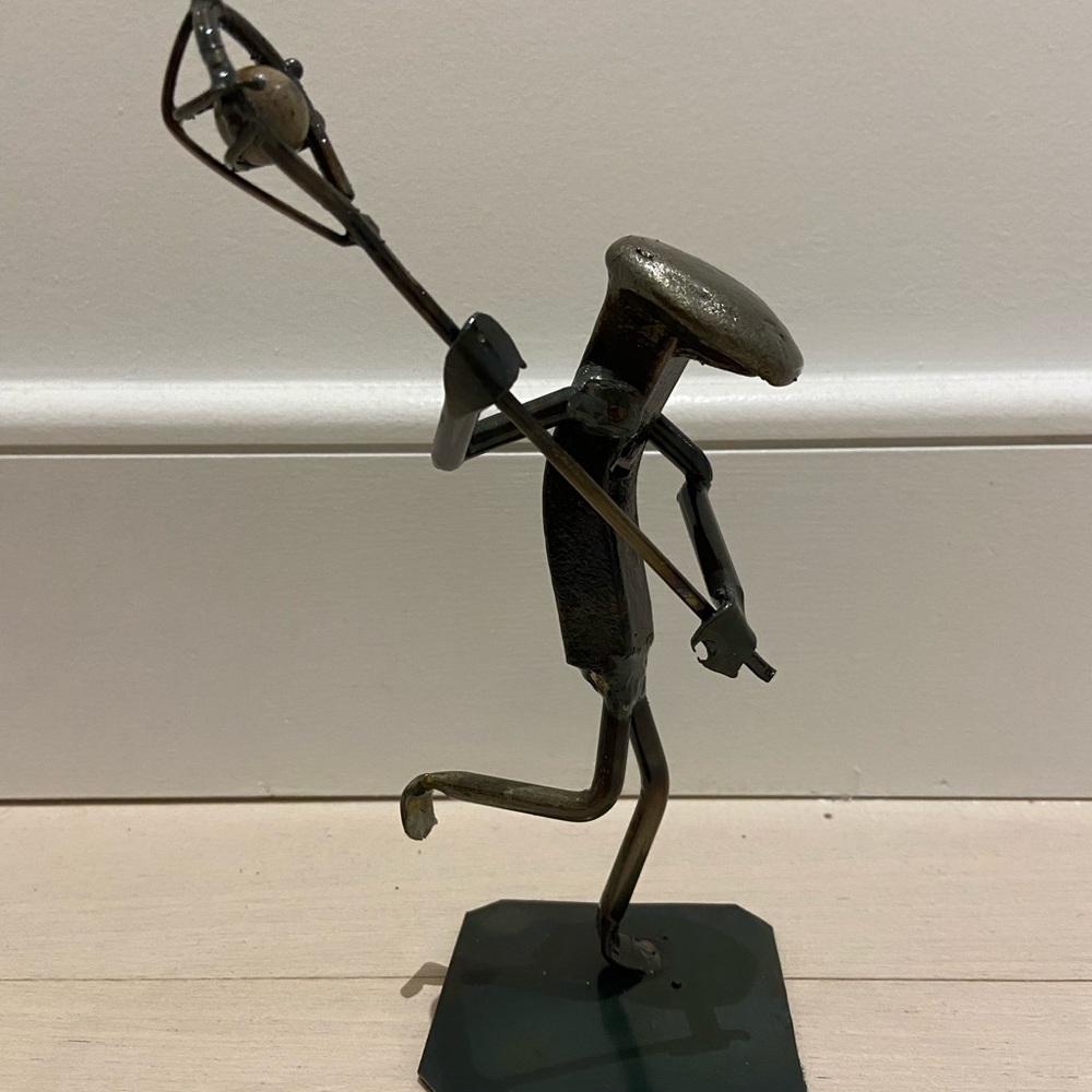 Metal Lacrosse Man Figure